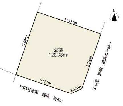 新町1丁目地形図