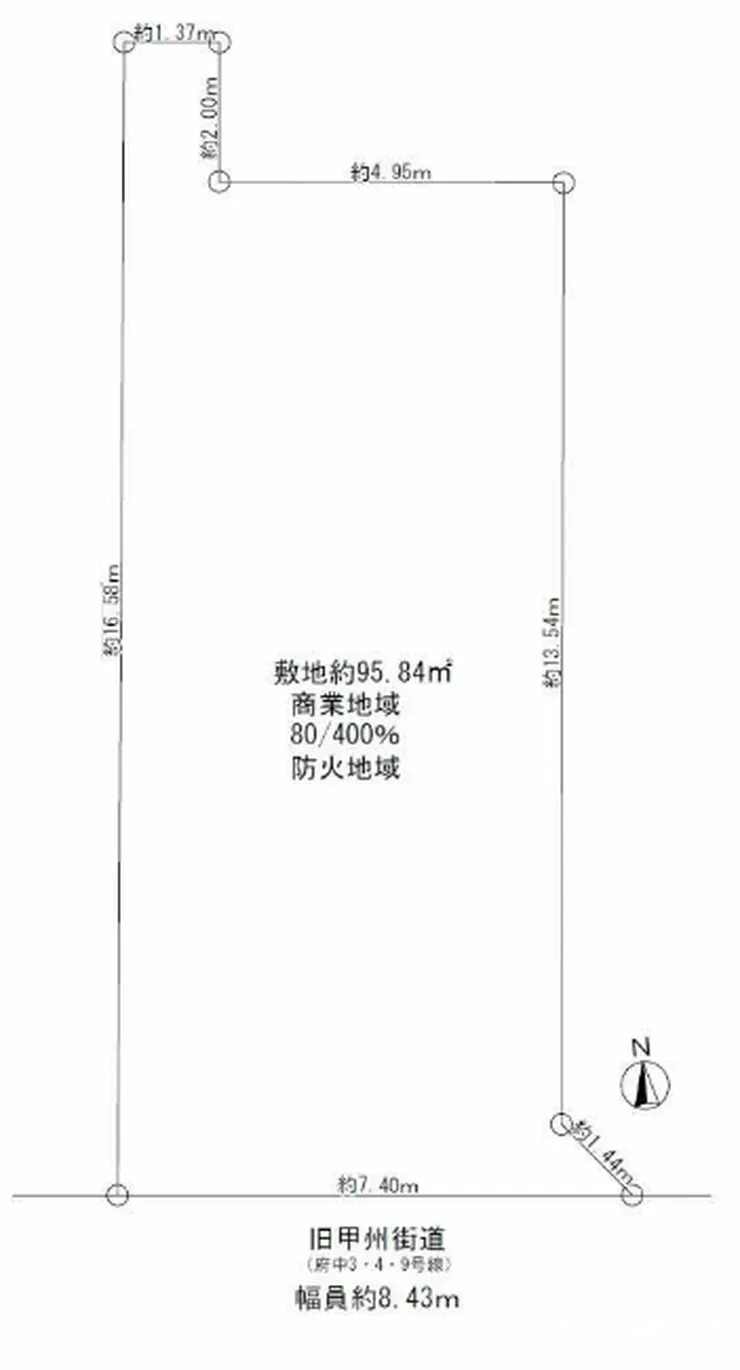 府中市八幡町2丁目 売地（府中駅・G-22445）の地形図