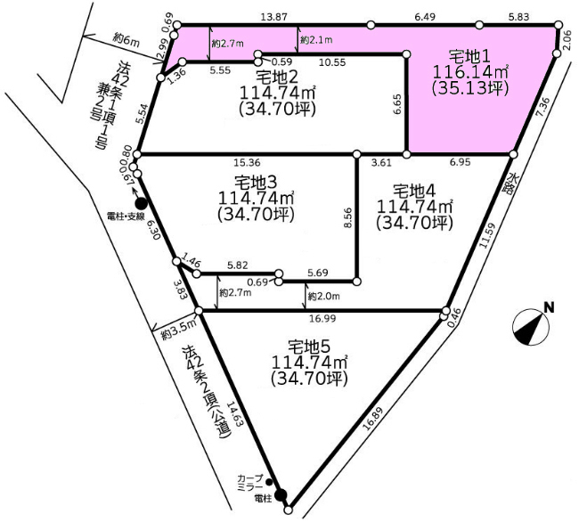 府中市四谷4丁目g-22517地形図