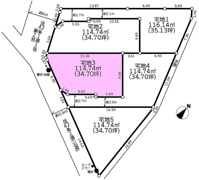 府中市四谷4丁目g-22519地形図