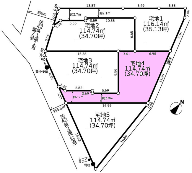 府中市四谷4丁目g-22520地形図