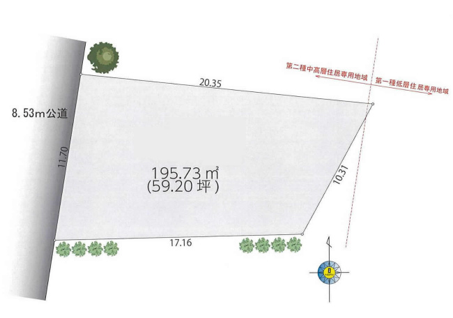 中河原の土地。府中市分梅町2丁目g-22908の地形図です。