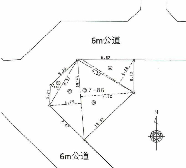 飛田給の土地。府中市押立町5丁目g-22949の地形図です。