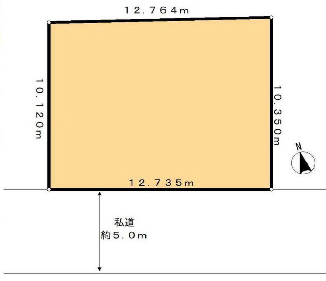 西府の土地。府中市西府町3丁目g-23041の地形図です。