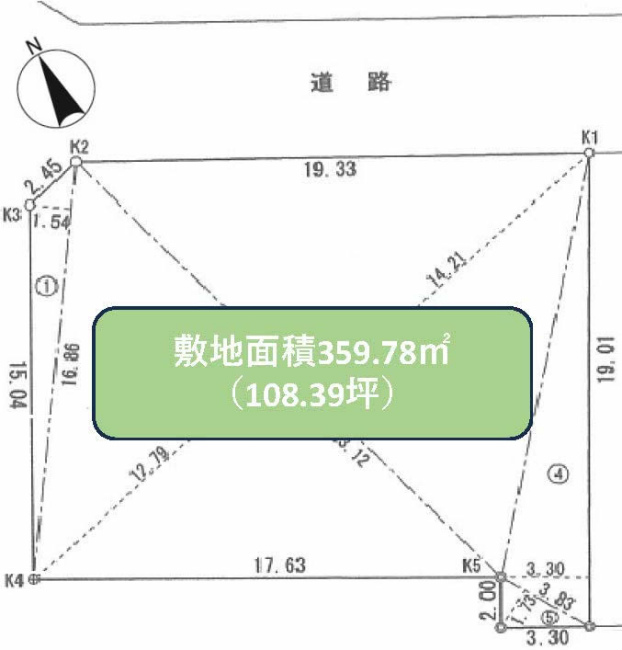 競艇場前の土地。府中市小柳町5丁目g-23167の地形図です。