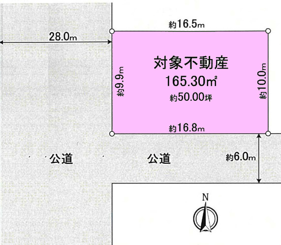 西府の土地。府中市分梅町3丁目g-23175の地形図です。