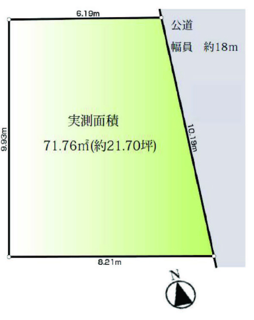 武蔵小金井の土地。府中市浅間町3丁目g-23191の地形図です。
