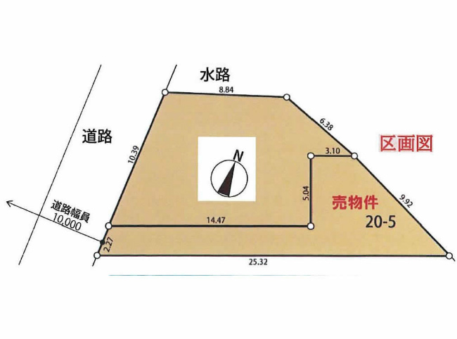 是政の土地。府中市是政6丁目g-23205の地形図です。