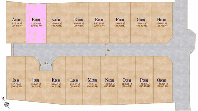 多磨の土地。府中市紅葉丘3丁目g-23244の地形図です。
