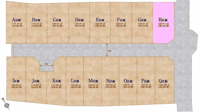 多磨の土地。府中市紅葉丘3丁目g-23250の地形図です。