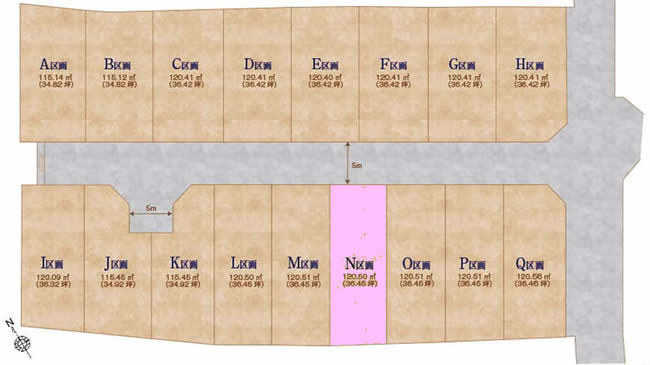 多磨の土地。府中市紅葉丘3丁目g-23256の地形図です。