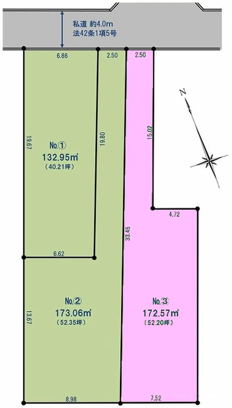 府中市美好町3丁目 売地（分倍河原駅・G-23299）の地形図