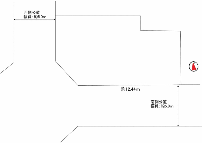 府中市新町2丁目の土地。g-23329の地形図です。