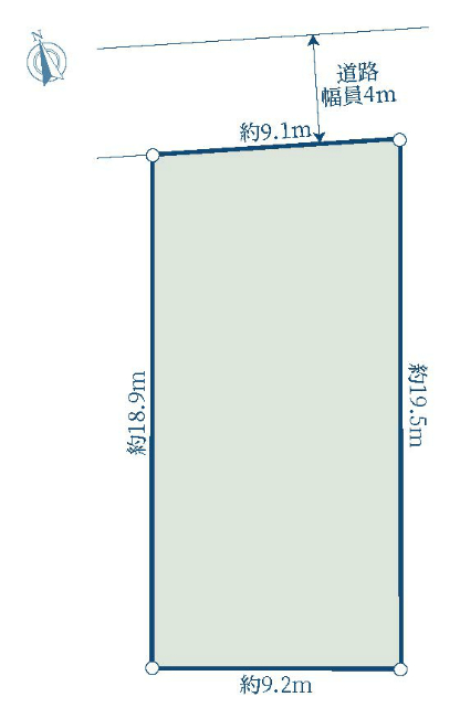 府中市本宿町1丁目の土地。g-23354の地形図です。
