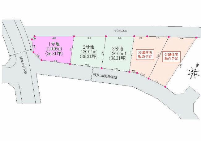 府中市押立町2丁目の土地。g-23355の地形図です。