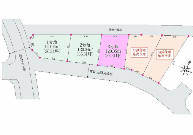 府中市押立町2丁目の土地。g-23357の地形図です。
