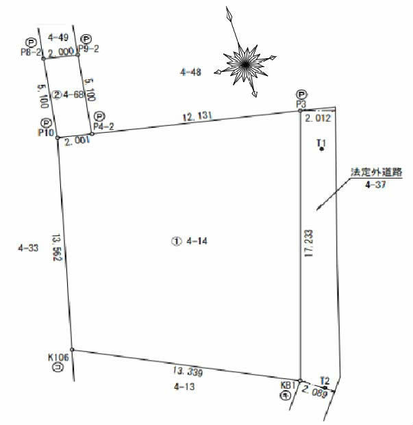 府中市清水が丘3丁目の土地。g-23376の地形図です。