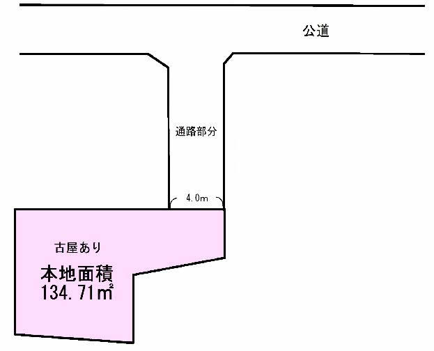府中市四谷4丁目の土地。g-23394の地形図です。