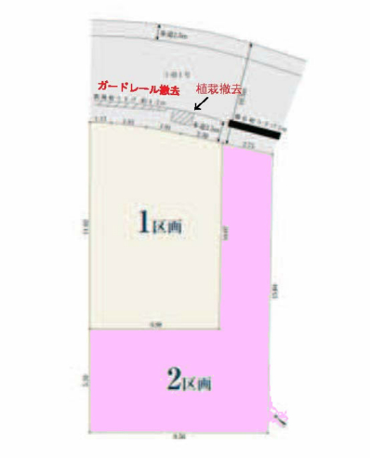 府中市西府町4丁目の土地。g-23405の地形図です。