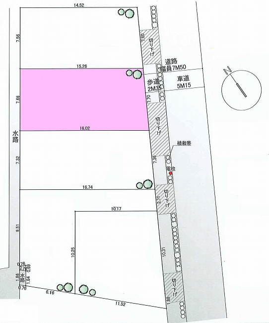 府中市住吉町4丁目の土地。g-23409の地形図です。
