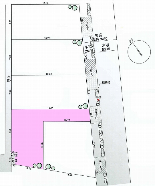 府中市住吉町4丁目の土地。g-23411の地形図です。