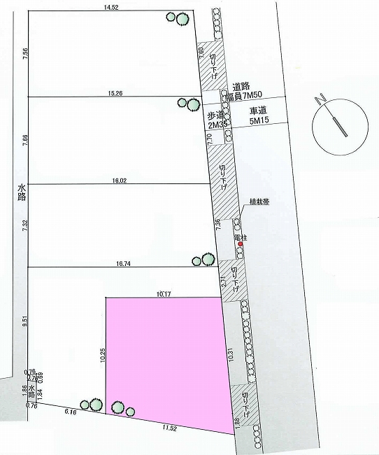 府中市住吉町4丁目の土地。g-23412の地形図です。
