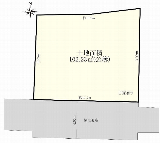 府中市紅葉丘2丁目の土地。g-23418の地形図です。