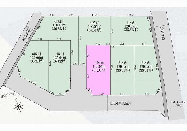 府中市四谷3丁目の土地。g-23431の地形図です。