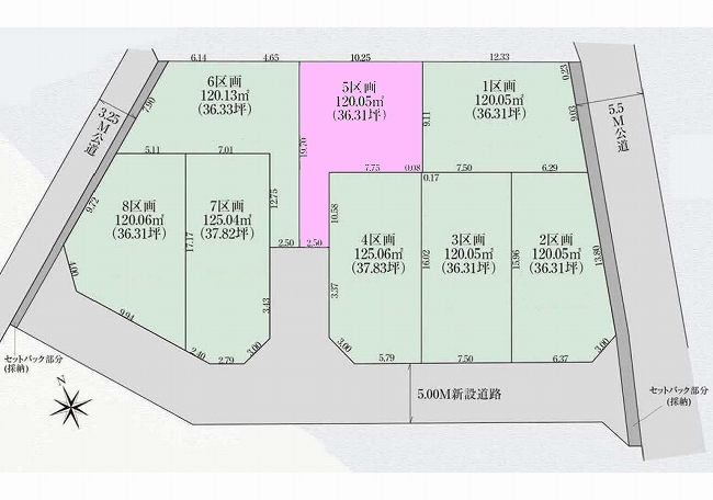 府中市四谷3丁目の土地。g-23432の地形図です。