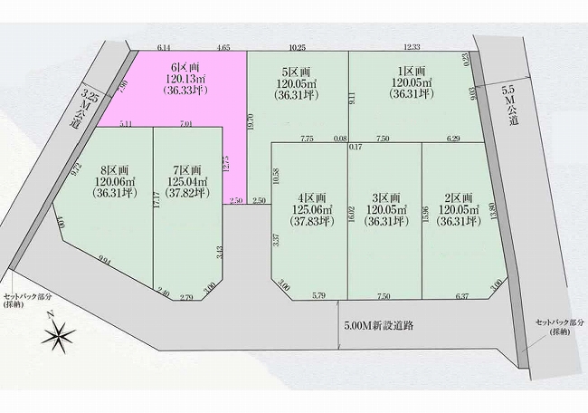 府中市四谷3丁目の土地。g-23433の地形図です。
