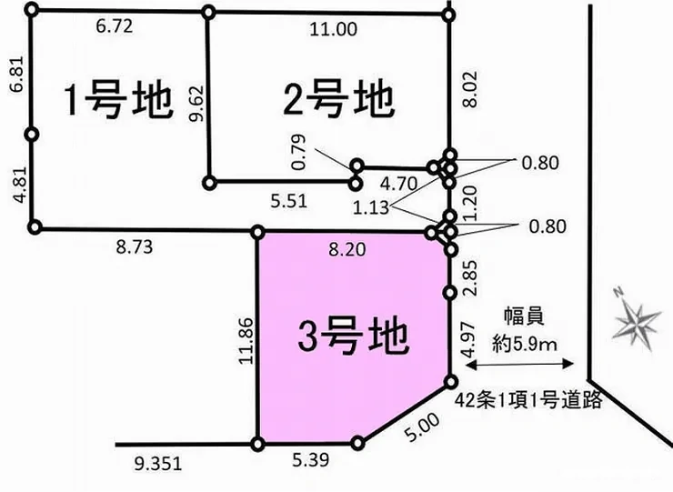 府中市四谷3丁目 売地（中河原駅・G-23441）の地形図