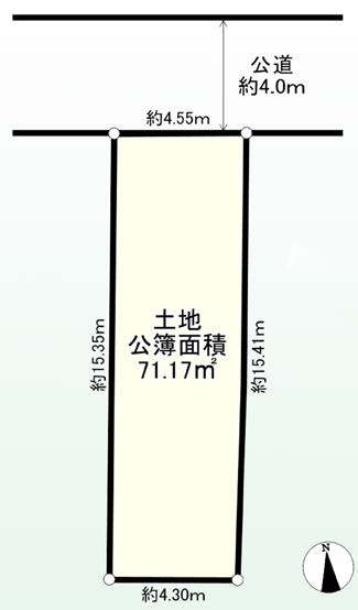 府中市幸町1丁目の土地。g-23455の地形図です。