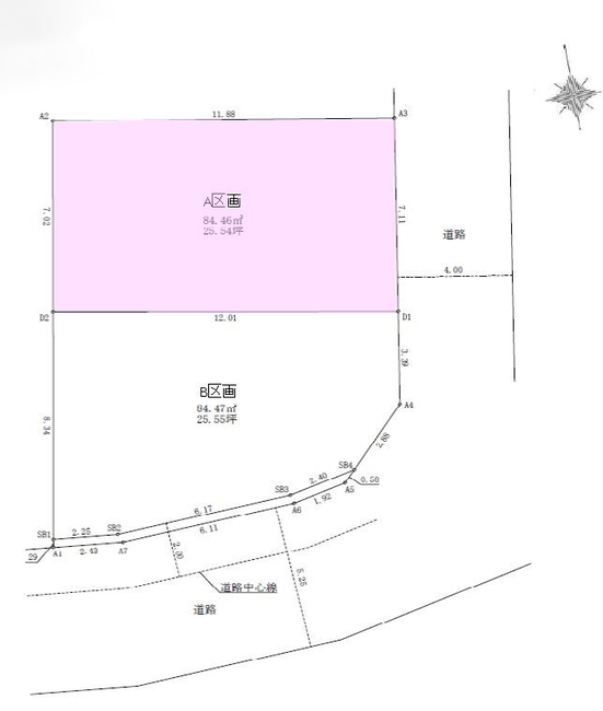 府中市美好町3丁目の土地。g-23457の地形図です。