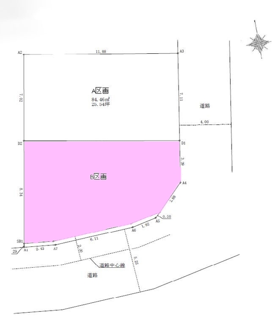 府中市美好町3丁目の土地。g-23458の地形図です。