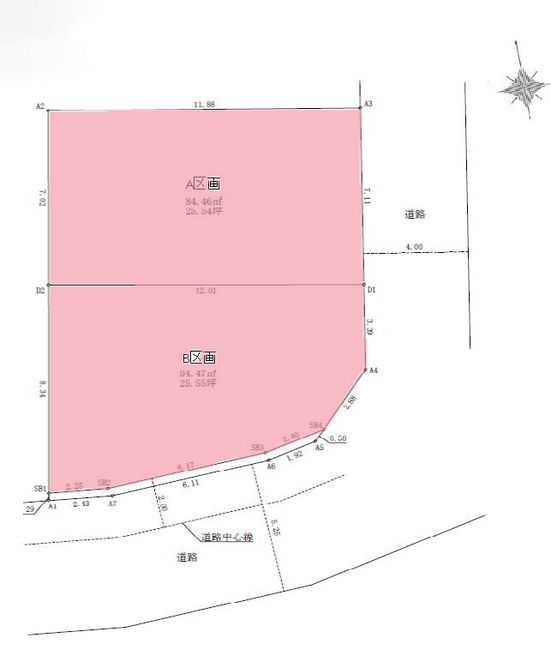 府中市美好町3丁目の土地。g-23459の地形図です。