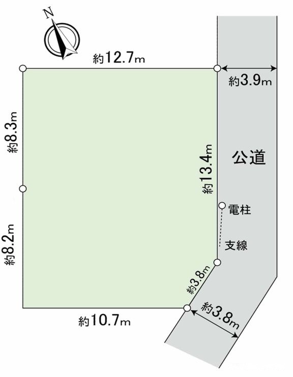 府中市幸町2丁目 売地（府中駅・G-23484）の地形図