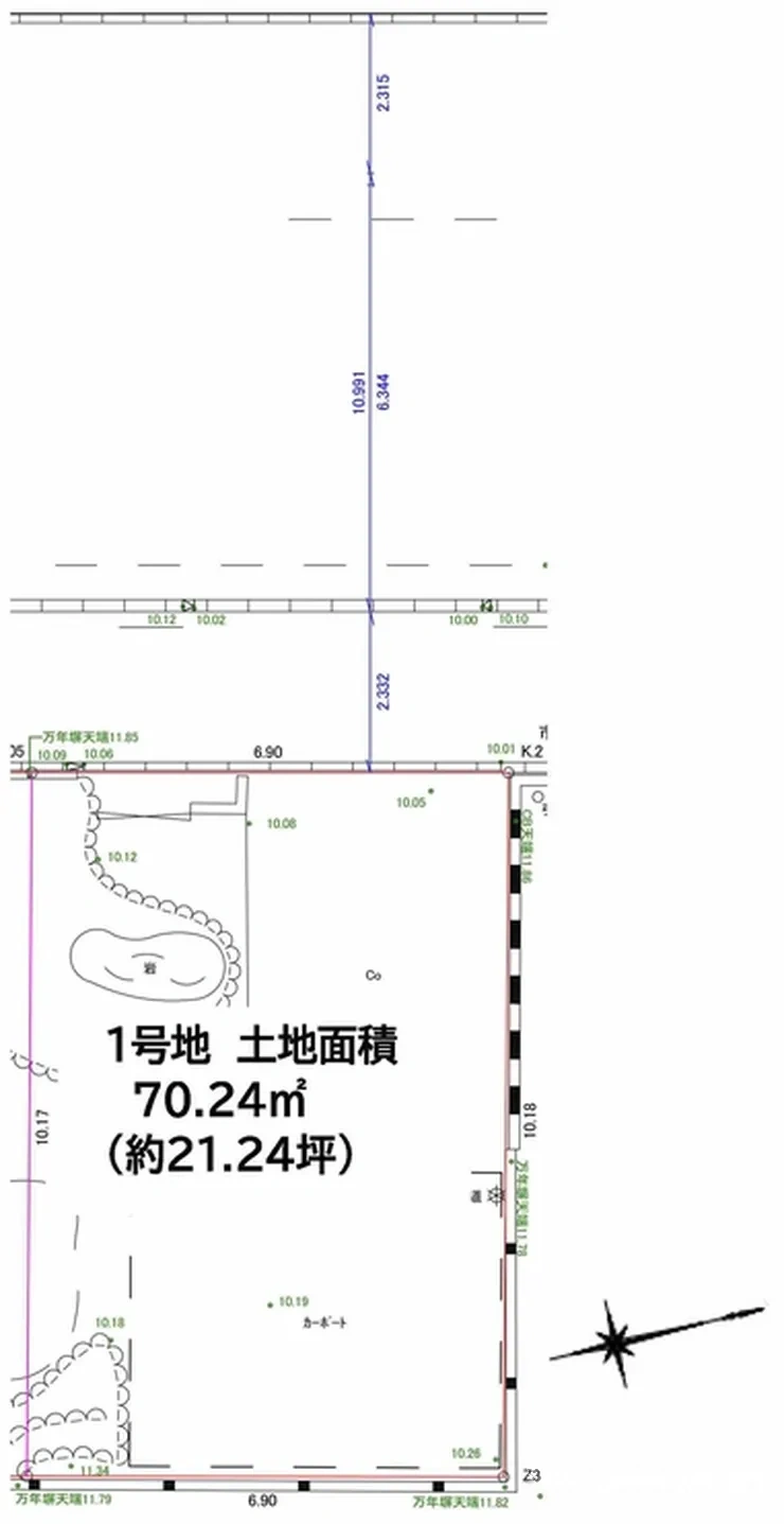 府中市美好町3丁目 売地（分倍河原駅・G-23497）の地形図
