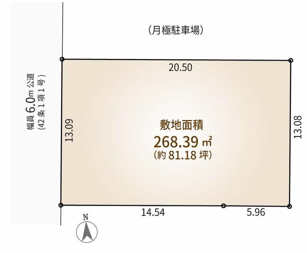 府中市府中町1丁目 売地（G-23554）の地形図