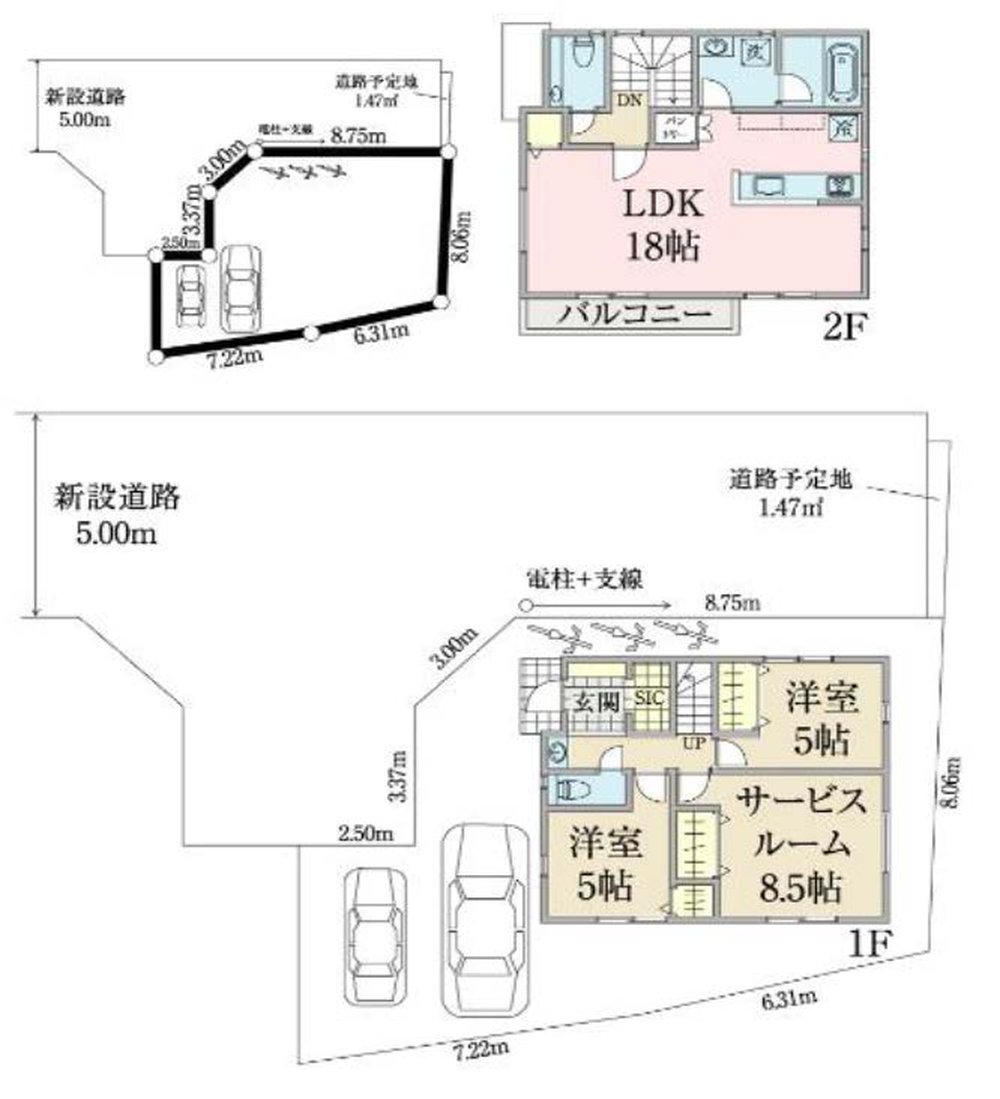 府中市白糸台2丁目 売地（武蔵野台駅・G-23612）の地形図