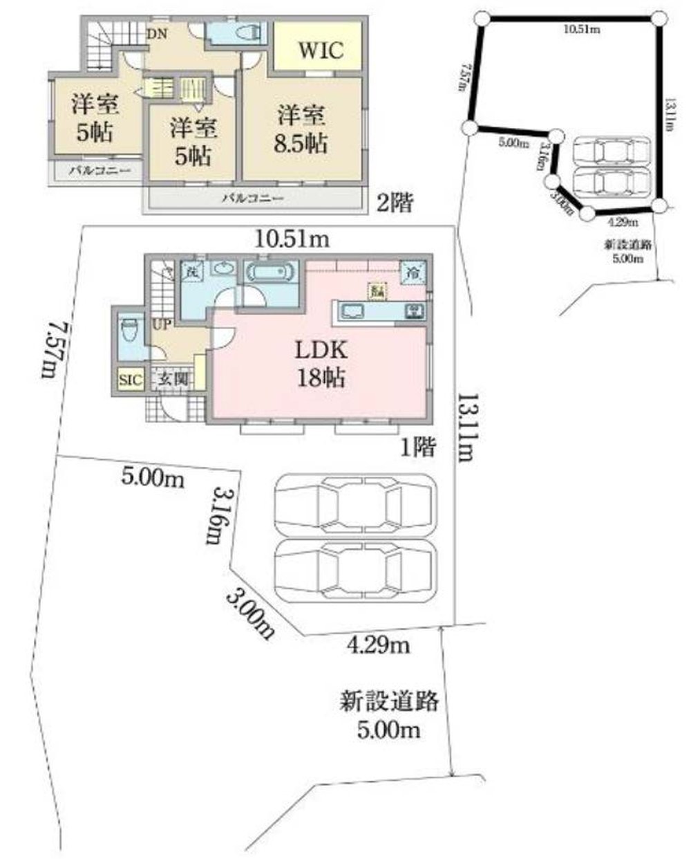 府中市白糸台2丁目 売地（武蔵野台駅・G-23613）の地形図