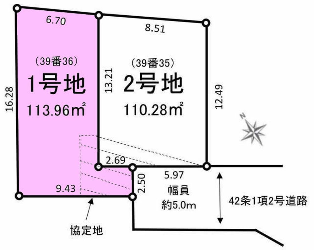 府中市是政1丁目 売地（多磨霊園駅・G-23621）の地形図
