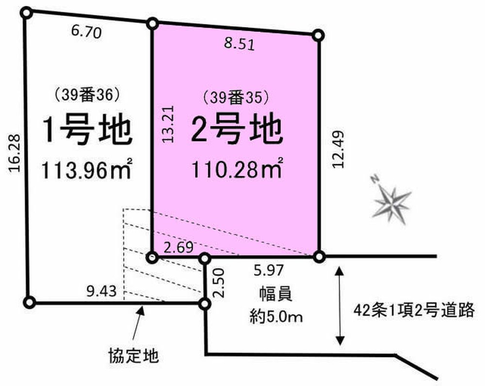 府中市是政1丁目 売地（多磨霊園駅・G-23623）の地形図