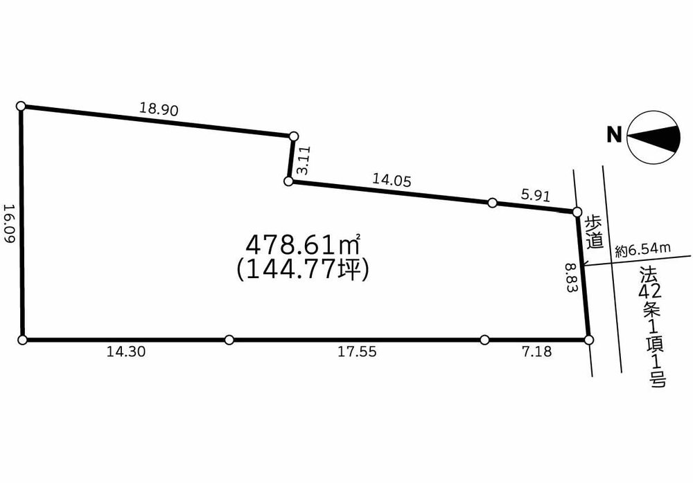 府中市是政2丁目 売地（是政駅・G-23689）の地形図