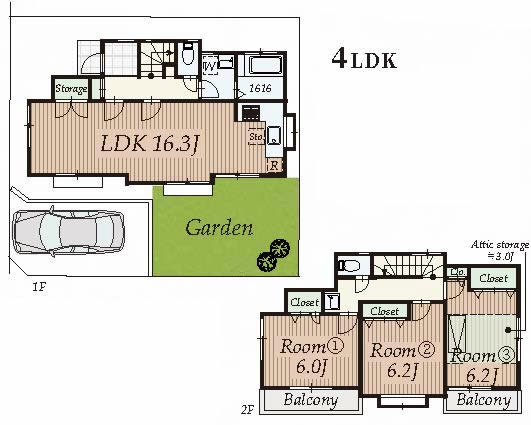 本宿町4丁目中古間取り