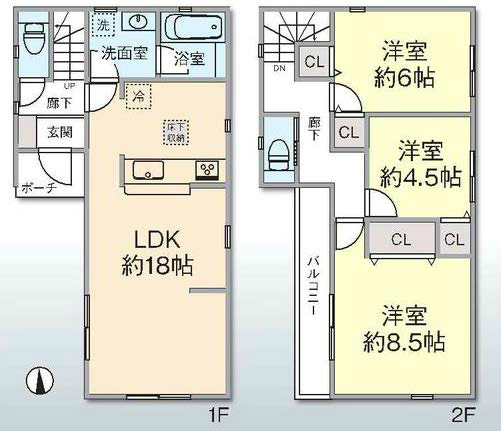 府中市白糸台1丁目新築h-46253間取り