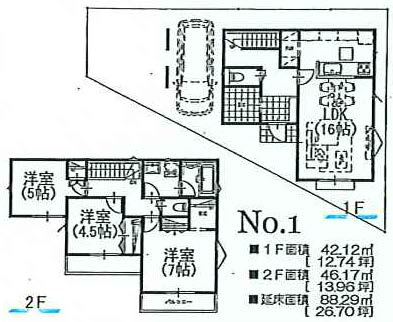 府中市四谷2丁目新築h-46296間取り