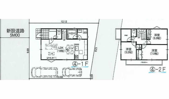 府中市四谷5丁目新築h-46453間取り
