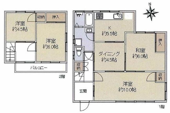 府中市寿町2丁目 中古一戸建て（府中駅・H-46878）の間取り図