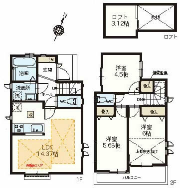 府中市分梅町3丁目新築h-47373間取り
