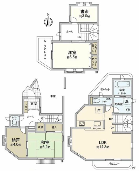 府中市是政2丁目 中古一戸建て（多磨霊園駅・H-47586）の間取り図